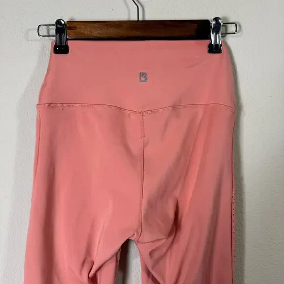 buffbunny | peach lazer cut high waisted perforated women's leggings sz M - Picture 5 of 8